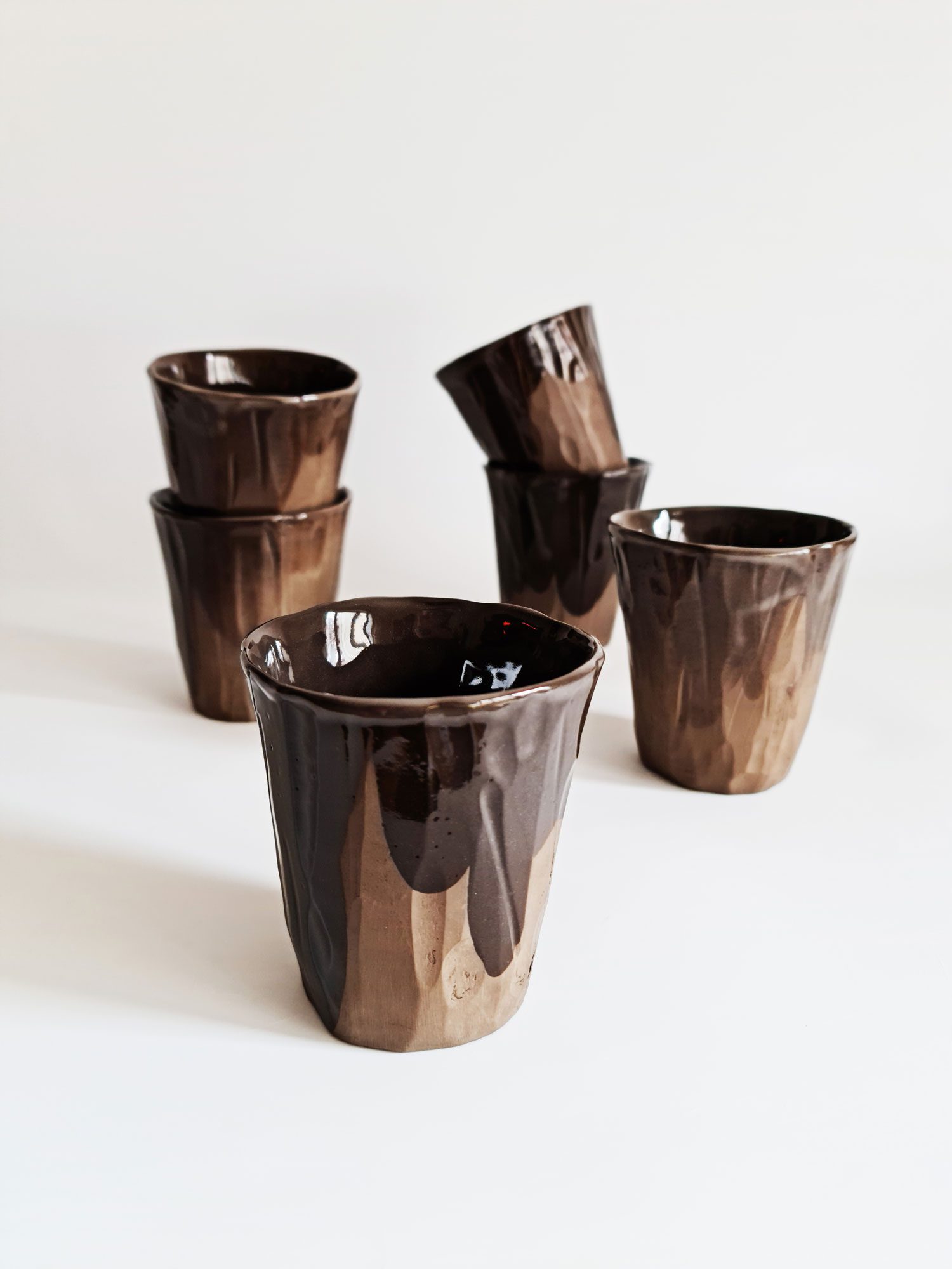 drinkware-pottery-and-poetry Handmade porcelain drinkware including cups and tumblers.