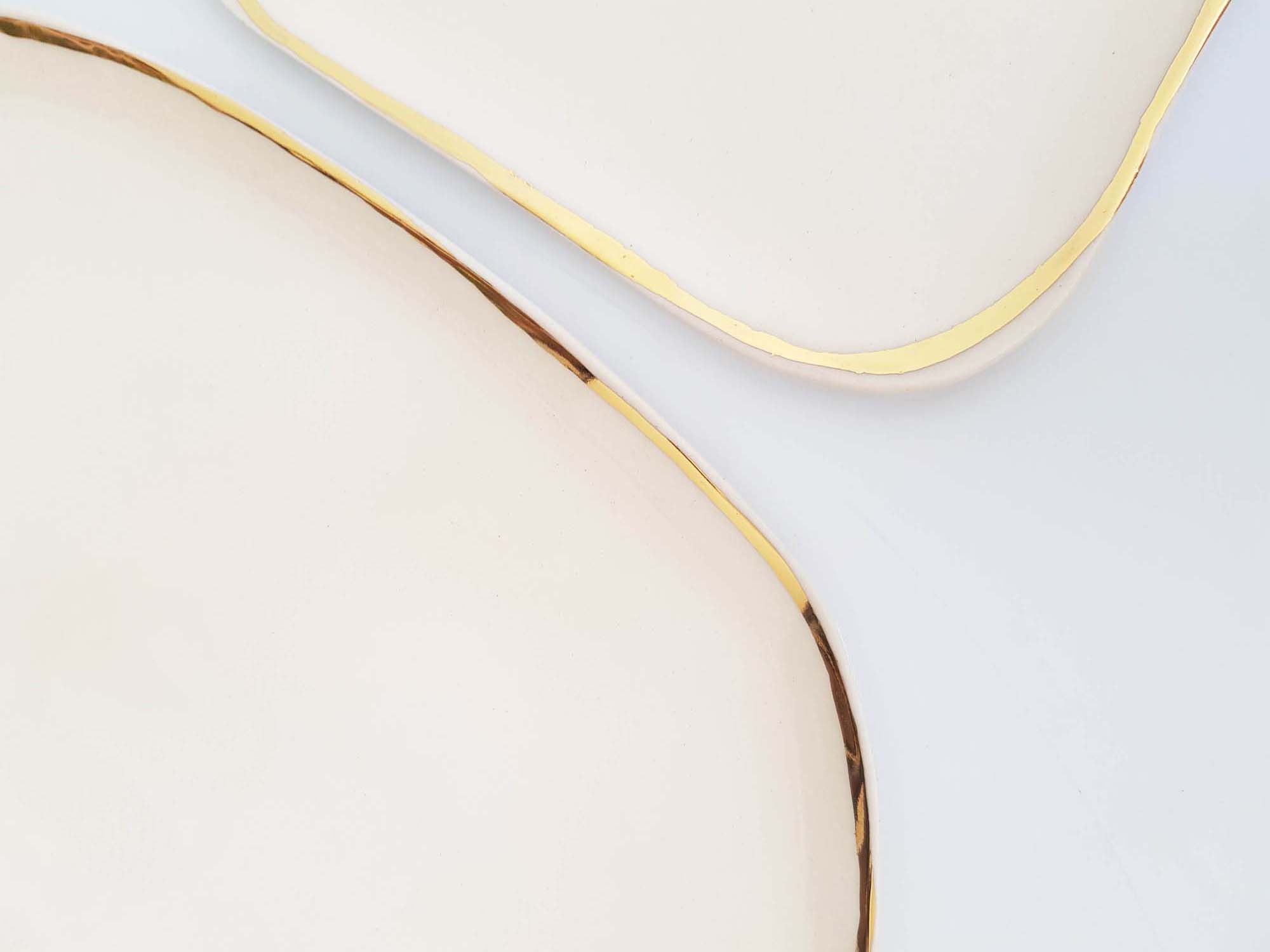 giselle plates close up, gold rim
