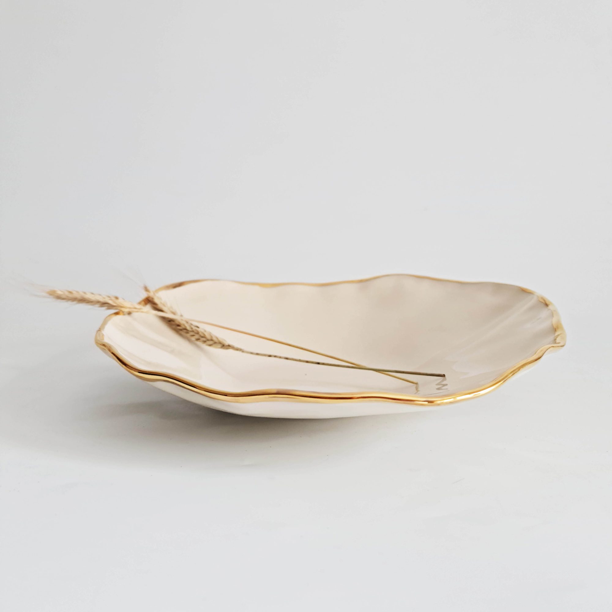 porcelai bowl with gold rim