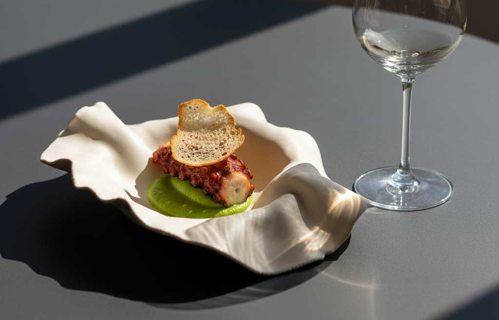 porcelain plate with copper graphics